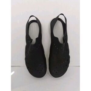 Comfortable Black Perforated‎ Slingback Sandals White Sole Casual Summer Shoes